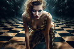 Grandmasterp_a_woman_standing_on_a_checkered_floor_in_the_style_d8171eef-c780-48ec-b5c6-cee20e99da2a-1