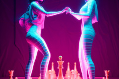 Grandmasterp_on_a_huge_chessboard_two_women_dance_wildly_and_ec_4003b505-2fd1-4272-9185-da3dd4a7cb07